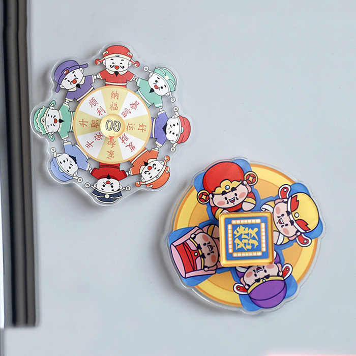 Rotatable Magnets Custom 3D Rotating Acrylic Fridge Magnets Cute Colorful Decorative ...