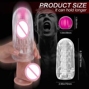 Mutlu Küçük Balık Mastürbasyon Kupası Glans Vibratör Hava Delikli Tasarım 3'ü 1 Arada Döner Erkek Oyuncağı Şarj Edilebilir 9 Frekanslı Titreşim - Product Image 4