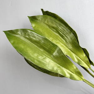 ใบแอสพิสตร้าประดิษฐ์สัมผัสเหมือนจริง ทำจาก PU ใบไม้ประดิษฐ์เสมือนจริง ใบแอสพิสตร้าจำลองคุณภาพสูง สำหรับจัดดอกไม้ตกแต่งงานแต่งงาน - Product Image 1