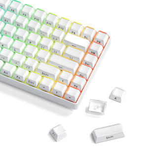 Teclas de cristal blanco grabadas lateralmente con textura de gelatina para teclado mecánico con interruptores cruzados - Product Image 2