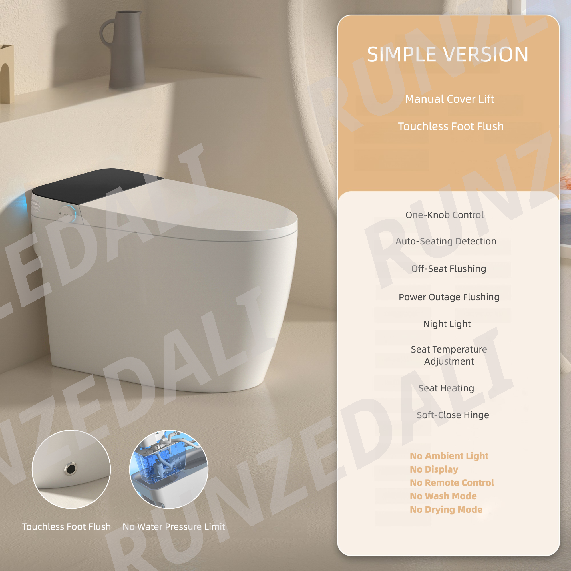 Configuration simple (noir avec réservoir)