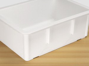 Boîte de stockage de pâte empilable moderne en <span class=keywords><strong>plastique</strong></span> PP blanc de qualité alimentaire avec couvercle, taille 30x40, pour boulangerie et pizzeria, boîte de levage de pâte - Product Image 6