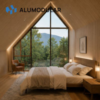 Casa Modular Prefabricada en Forma de A con Revestimiento de Aluminio para Glamping Resort, Llave en Mano, Completamente Amueblada