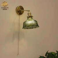 Lampes murales rétro en fil de fer, style nordique, pour chambre, salle à manger, café, lampe en verre avec interrupteur intégré, très tendance