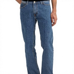 Jean en denim vintage personnalisé coupe droite délavé moyen taille mi-haute avec motif dessiné à la main - Product Image 3