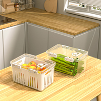 Ensemble de bacs pour réfrigérateur de cuisine, organisateur de fruits et d'aliments pour la maison, récipients de conservation pour légumes frais, boîte de rangement