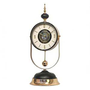 <span class=keywords><strong>Horloge</strong></span> <span class=keywords><strong>de</strong></span> bureau circulaire mécanique <span class=keywords><strong>moderne</strong></span> et luxueuse en métal Armens avec calendrier rétroéclairé pour la décoration <span class=keywords><strong>de</strong></span> la maison, du bureau ou du foyer - Product Image 1