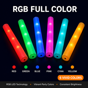 Bastoncini Luminosi in Schiuma RGB con Logo Personalizzato, Vendita all'Ingrosso, Confezioni da 20, 30, 60 per Feste, Concerti, Matrimoni, Natale - Product Image 3