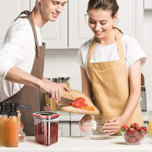 Organizador de Cereales Hermético de Gran Capacidad para Cocina, Contenedor de Almacenamiento de Alimentos Secos de Plástico PET con Tapa, Moldeado por Inyección - Product Image 2