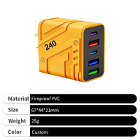 Pengisi Daya Cepat Multi Port Mecha 22.5W PD3.1 USB C dengan Casing ABS PC untuk Smartphone, Tablet, Laptop
