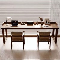 Grande table longue en bois massif de style nordique, idéale pour le salon, la maison, le bureau double ou comme table d'étude pour étudiants.
