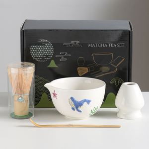 Wholesale Matcha Whisk Set Tea Tool Set Ceramic Bowl Chawan Whisk Chasen Scoop and Holder for Tea Ceremony Kit - Product Image 4