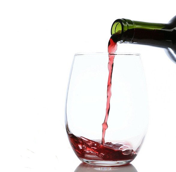 high quality 18 oz stemless wine glass OEM etched logo dishwasher safe wine glass cup