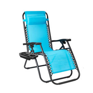 Silla de exterior Woqi Zero Gravity azul, reclinable y ajustable, con portavasos, para piscina y camping. - Product Image 1