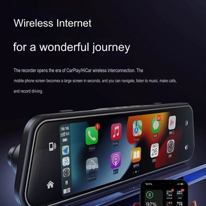 Carplay streaming phương tiện truyền thông lái xe máy ghi âm phía trước và phía sau máy ảnh kép gương chiếu hậu không dây máy ghi hình 4K HD - Product Image 2