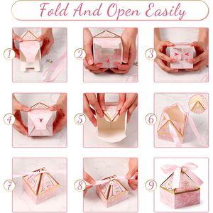 Y604 Đẹp Đảng Ủng Hộ Hộp Với Ruy Băng Và Ngọc Trai Trang Trí Nội Thất Cho Cô Dâu Bé Tắm Sinh Nhật Đảng Thanh Lịch Hộp Quà Tặng Đám Cưới - Product Image 3