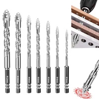 Foret excentrique à dents de scie en acier tungstène super dur, pour perceuse électrique manuelle, avec tige hexagonale, pour béton, verre, carrelage.