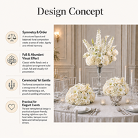 Boule de fleurs artificielles en soie personnalisée, centre de table de mariage, arrangement floral pour buffet, haute simulation