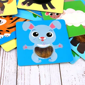 Touch and Feel Training Materials for Toddlers Learning Animal Flash Cards with Top Quality