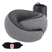 Oreiller de Voyage Portable en Mousse à Mémoire de Forme Massant, Conception Brevetée pour Voitures Avions Camping, Impression de Logo, Support de Tête Lavable
