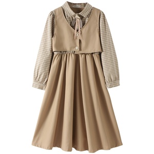 Nouvelle Arrivée 2026 – Uniforme Scolaire Britannique pour Filles, Robe Deux Pièces en Coton, Vente en Gros OEM, <span class=keywords><strong>Tenue</strong></span> d'Été pour Enfants - Product Image 1