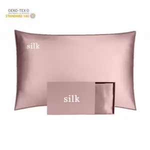 100% Real Silk Mulberry Pillow Case 6a 16/19/22 /25 Silk Pillowcase Organic Non Toxic Embroidered Pure Silk Pillow Case With Box