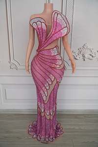 Vestidos lüks kelebek kanatları elmas doğum günü düğün konuk uzun elbise kadın akşam yemeği elbisesi bayanlar akşam balo Mermaid elbise - Product Image 2