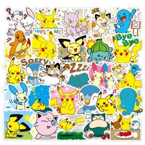 Autocollants japonais Anime <span class=keywords><strong>Pikachu</strong></span> 80/PCS populaires autocollants personnalisés étanches en vinyle pour bagages guitare ordinateur voiture dessin animé chaud - Product Image 3