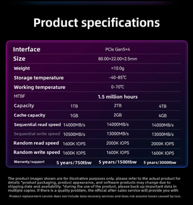 Grosir untuk BI-WIN Internal SSD Solid State Drive M.2 nv-me X570 PRO 1TB 2TB 4TB Independent Cache independen baru dalam stok - Product Image 6