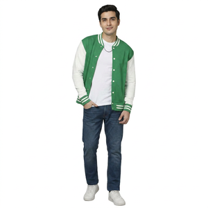 Blouson universitaire d'hiver pour homme FINER THREADS, col montant, tissu tricoté respirant, broderie personnalisable du logo, OEM - Product Image 1