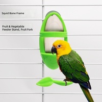 Station d'alimentation en os de seiche en gros avec panier à légumes/fruits, perchoir et jouet pour oiseaux, support à calcium pour perroquets