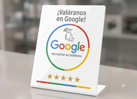 Individueller Google-Bewertungsständer mit Logo für Kleinunternehmen