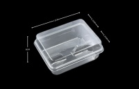 Boîte à sandwich rectangulaire transparente de qualité alimentaire avec compartiments pour deux sandwichs, conteneur jetable transparent à emporter