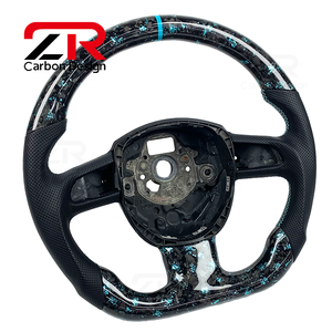 Volante Deportivo de Fibra de Carbono Forjado para Mejora Interior de Automóviles <span class=keywords><strong>Audi</strong></span> S5 RS5 S6 RS6 <span class=keywords><strong>A3</strong></span> A4 A5 S4 RS3 RS4 - Product Image 3