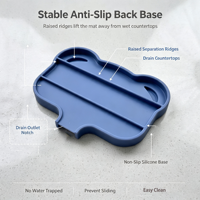 Support de Savon en Silicone Ours Mignon Antidérapant avec Drainage Automatique et Rainures Arc-en-ciel pour Savon Artisanal en Barre