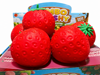 Mainan Squishy Stroberi TPR Jumbo 16 cm, Bola Penghilang Stres Lembut, Mainan Sensorik Fidget, Bola Remas Tangan, Realistis, Cepat Mengembang, Untuk Anak Laki-laki