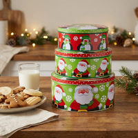 Boîtes en métal rondes recyclables personnalisées en gros pour l'emballage alimentaire, les biscuits, les gâteaux et les boîtes cadeaux en chocolat