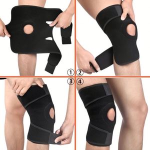 Neoprene Flexible Knee Brace with Open <b>Patella</b> Design 3 Straps Silicone Gel Pad Professional Protection for Sports - Product Image 5