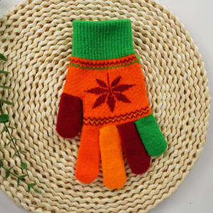 Mùa đông ấm áp bóng đá ma thuật Găng tay in Acrylic găng tay cho trẻ em hàng ngày đi xe đạp trượt tuyết thể thao Jacquard phong cách sử dụng ngoài trời - Product Image 6