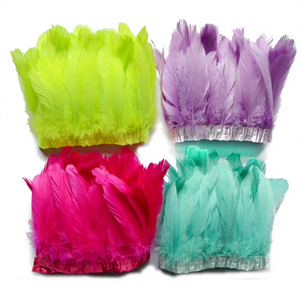 15-20cm Sewing Fabric Handmade Ribbon Goose Feather <strong>Fringe</strong> <strong>Trim</strong> for Cloth Dress Carnival Costume Hat Accessory Party Home Decor - Product Image 1