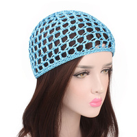Bonnet de nuit au crochet fait à la main filet à cheveux en maille femmes sommeil chapeau de nuit couverture Turban tricoté filets d'enveloppement de cheveux