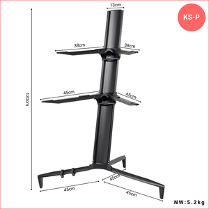Soporte de Teclado Doble Lebeth KS-<span class=keywords><strong>P</strong></span> de Alta Calidad con Diseño Araña de 2 Niveles, Soporte de Piano Portátil de Aleación de Aluminio - Product Image 3