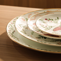 Offre Spéciale mignon lapin de Pâques et papillon assiette en porcelaine céramique à manger ensemble de vaisselle pour décorer votre table