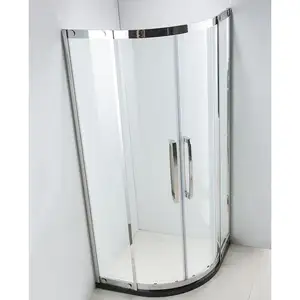 クロームフレームシャワーガラスドア強化ガラス