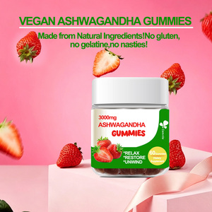 Gomitas Veganas de Ashwagandha y Hongos con Sabor a Fresa, Suplemento Dietético para Relajarse, Aliviar la Fatiga y Recuperación, Marca OEM - Product Image 4