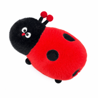 Vente en gros d'usine : Peluches et jouets en peluche de 8 pouces, modèles coccinelle rouge et noire de dessin animé, pour prix de machines à griffes