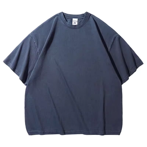 100% Cotton Men's <strong>Tshirts</strong> Boxy Washed and Digital Printing Embroidery Oversized Jersey Solid Pattern 250 g - Product Image 2