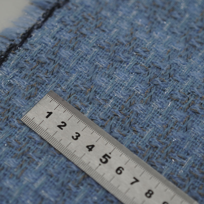 Причудливое шерстяное пальто голубого цвета, смешанная ткань, металлическая шелковая Очаровательная осенняя и зимняя юбка, шерстяная ткань для спиннинга