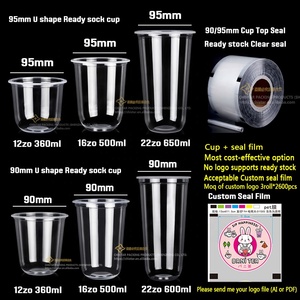 Phong cách mới nóng bán tùy chỉnh in logo bong bóng trà cốc nước trái cây Smoothie <span class=keywords><strong>cup</strong></span> 16oz/24oz 500/<span class=keywords><strong>700</strong></span> <span class=keywords><strong>ml</strong></span> <span class=keywords><strong>PP</strong></span> BOBA U hình dạng cốc nhựa với nắp - Product Image 6