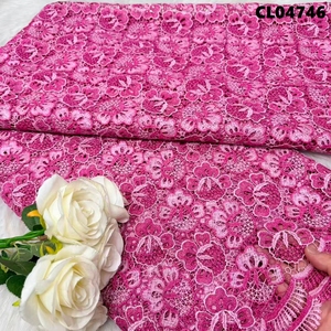 Nouvelle Arrivée 2026 – Tissu en Dentelle Française Africaine Rose de Haute Qualité, Dentelle Soluble dans l'Eau pour Mariages et Tenues de Cérémonie des Femmes Ghanéennes - Product Image 1